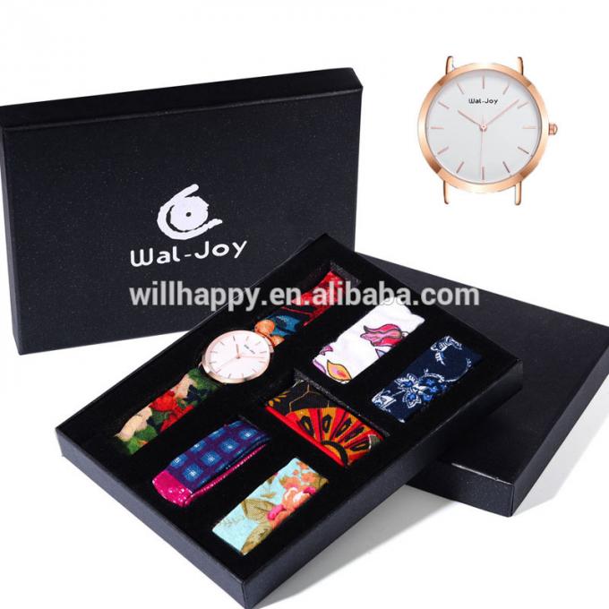 Wal喜びの注文の女の子の女性デザイナー腕時計の変更バンドDIY子供の腕時計のためのロゴによって編まれる革紐の贅沢なギフトの腕時計セット