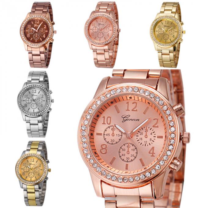 Wristwatch Alloy Women WJ-6433義烏市の工場在庫の方法金の女性のための贅沢な女性腕時計の宝石類の腕時計