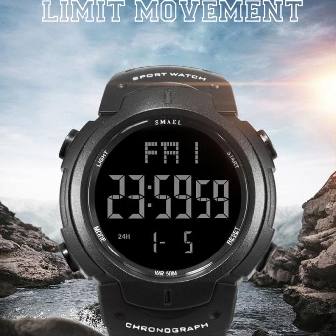 WJ-7702流行のブランドの人の腕時計SMAELの防水自動日付のデジタルHandwatches OEMの注文のロゴのプラスチック腕時計