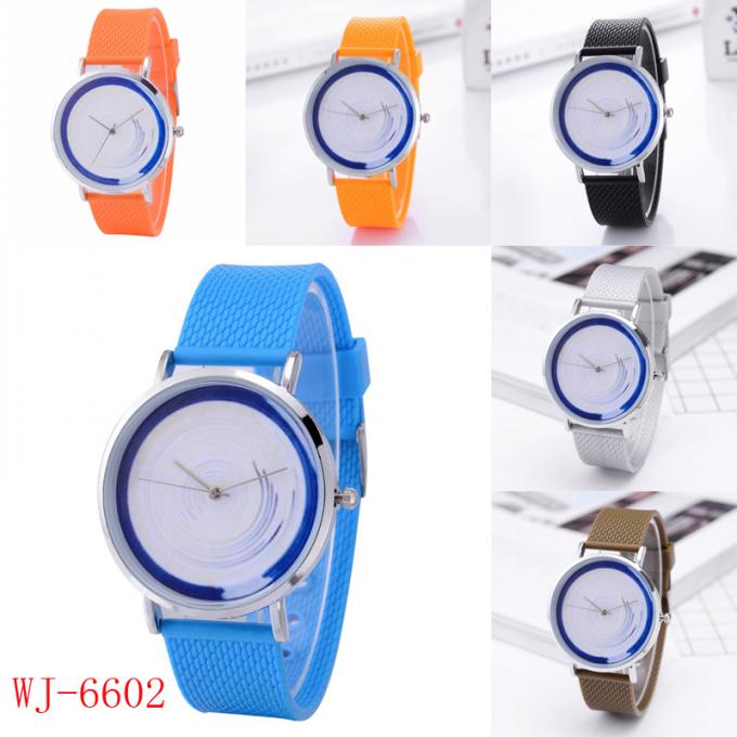 WJ-7762方法女性のプラスチック革紐の腕時計
