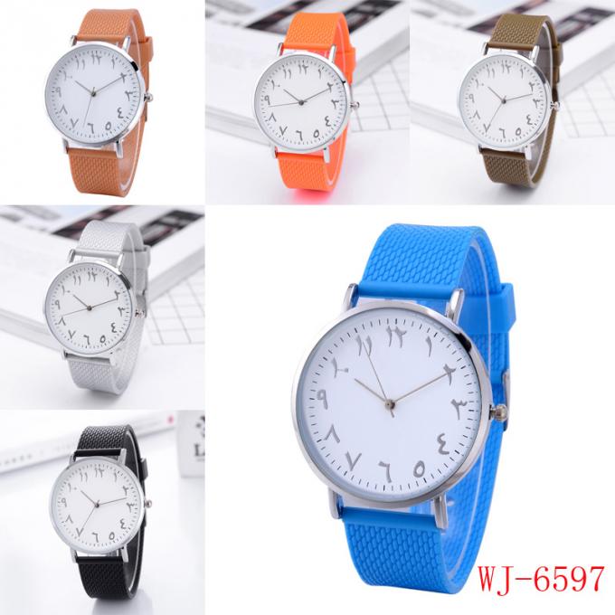 WJ-7762方法女性のプラスチック革紐の腕時計