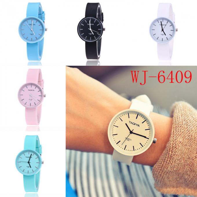 WJ9008 Wal喜びのブランドの空想のシリコーンの女性の腕時計と決め付けられる交換可能な最小主義の腕時計の女性