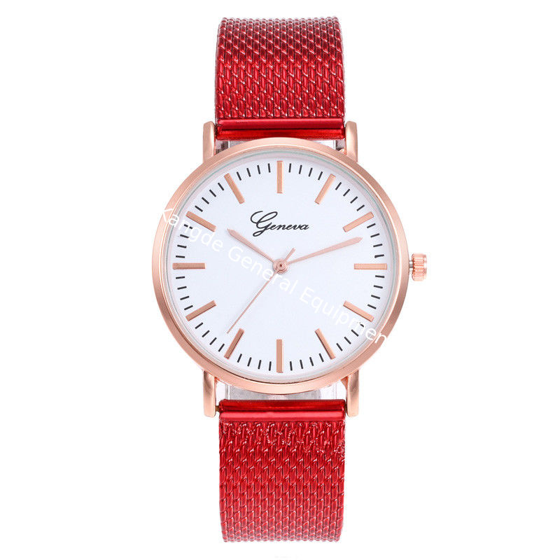 WJ-7760 Fashion Women Mesh Strap Wrist Plastic Watch