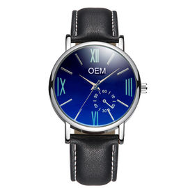 WJ-8102工場熱い販売ビジネス革は防水小さいOEM Handwatchesの人の腕時計を見ます
